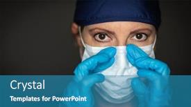  Presentation with surgical nurse - Presentation design featuring female-doctor-or-nurse-wearing background and a teal colored foreground