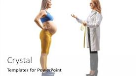  Presentation with pregnant woman doctor - Presentation theme with female-doctor-talking background and a pink colored foreground