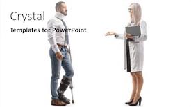  Presentation with cervical - Presentation theme having female-doctor-talking background and a white colored foreground