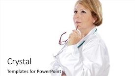  Presentation with floral border over white - Audience pleasing presentation theme consisting of antiseptic drugs - female doctor thinking backdrop and a white colored foreground
