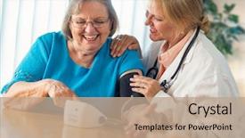  Presentation with machine learning - Colorful PPT theme enhanced with female doctor to use blood backdrop and a coral colored foreground