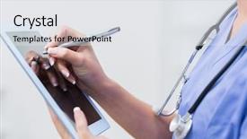  Presentation with close up of digital multimeter - Amazing presentation theme having female doctor using digital tablet backdrop and a white colored foreground