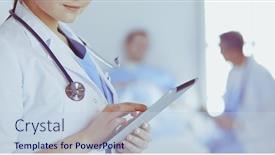  Presentation with lobby - Amazing slide set having female-doctor-using-tablet-computer backdrop and a lemonade colored foreground