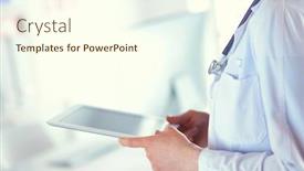  Presentation with lobby - Theme enhanced with female-doctor-using-tablet-computer background and a cream colored foreground