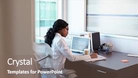  Presentation with doctor office - Presentation theme with female doctor wearing white coat background and a violet colored foreground