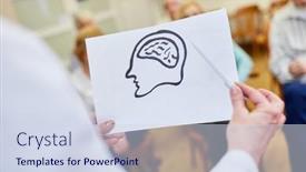  Presentation with dementia - Audience pleasing slide deck consisting of female-doctor-with-a-drawing backdrop and a sky blue colored foreground