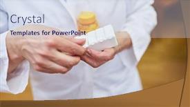  Presentation with medication - Beautiful PPT layouts featuring female-doctor-with-a-tablet backdrop and a sky blue colored foreground