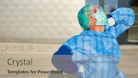  Presentation with back pain - Slide deck featuring female-doctor-with-back-pain background and a mint green colored foreground