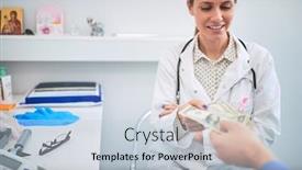  Presentation with breast cancer awareness month - PPT layouts featuring female-doctor-with-breast-cancer background and a light blue colored foreground