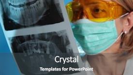  Presentation with xray - Beautiful slide deck featuring female doctor with jaw xray backdrop and a dark gray colored foreground
