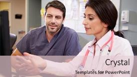  Presentation with male nurse - Audience pleasing presentation theme consisting of female doctor with male nurse backdrop and a lemonade colored foreground