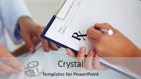  Presentation with writing education female writer - Presentation having female doctor with pen writing background and a light gray colored foreground