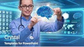  Presentation with medical brain - Cool new theme with female doctor with the brain backdrop and a teal colored foreground