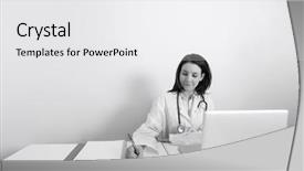  Presentation with binder - Presentation theme featuring female doctor writing on binder background and a white colored foreground