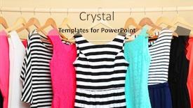  Presentation with room - Slide deck with female dresses on hangers in room background and a lemonade colored foreground