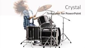  Presentation with drum - Cool new presentation theme with female-drummer-playing backdrop and a white colored foreground