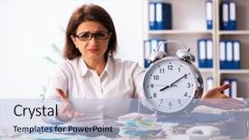  Presentation with budget - Presentation theme having female employee in budget planning background and a light blue colored foreground