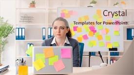  Presentation with planning - Beautiful PPT theme featuring female employee in conflicting priorities backdrop and a lemonade colored foreground
