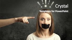  Presentation with industrial psychology employee engagement technical - Amazing slides having female employee with drawn exclamation backdrop and a  colored foreground