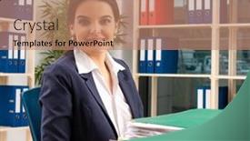  Presentation with work - Theme with female-employee-with-too-much background and a coral colored foreground