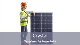  Presentation with solar - PPT layouts enhanced with female-engineer-explaining background and a gray colored foreground