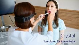  Presentation with ent doctor - Cool new theme with female-ent-doctor-and-patient backdrop and a sky blue colored foreground