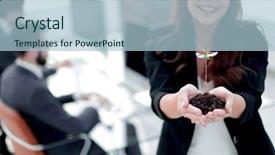  Presentation with female singers jazz - Amazing presentation design having female environmentalist showing fresh sprout backdrop and a light blue colored foreground