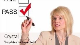  Presentation with children executive functions - Cool new PPT theme with female executive checking the pass backdrop and a lemonade colored foreground