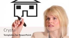  Presentation with advertising - Audience pleasing presentation theme consisting of female-executive-drawing-image backdrop and a lemonade colored foreground