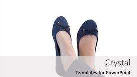  Presentation with ankle - Beautiful presentation theme featuring female-executives-legs-crossed backdrop and a white colored foreground