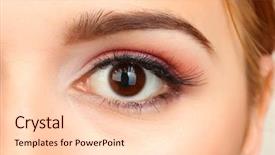  Presentation with eye - Amazing PPT theme having old fashioned - background in grunge style  backdrop and a  colored foreground.