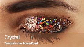  Presentation with fancy - Amazing theme having female eye with fancy glitter backdrop and a red colored foreground