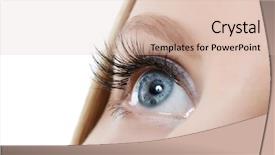  Presentation with eyelashes - Audience pleasing PPT theme consisting of female eye with long eyelashes backdrop and a lemonade colored foreground