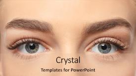  Presentation with eyelashes - Slides featuring female eyes with long eyelashes background and a lemonade colored foreground