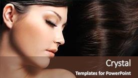  Presentation with long hair - PPT theme having female face with long beauty background and a tawny brown colored foreground