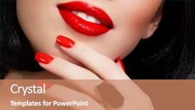  Presentation with lips - Colorful presentation enhanced with female face with red lips backdrop and a coral colored foreground