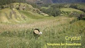  Presentation with nepal - Audience pleasing presentation consisting of female-farmer-carry-rice-load backdrop and a tawny brown colored foreground
