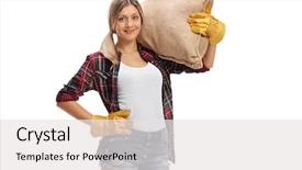  Presentation with farmer markets - Cool new presentation with female farmer holding a burlap backdrop and a white colored foreground