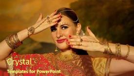  Presentation with indian fashion traditional - Slide set featuring female-fashion-model-wearing-traditional background and a tawny brown colored foreground