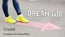  Presentation with job - PPT theme with female feet and drawing arrow background and a light gray colored foreground