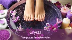  Presentation with female - Theme with female feet at spa pedicure background and a violet colored foreground
