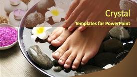  Presentation with recall procedure - PPT theme with female feet at spa pedicure background and a  colored foreground