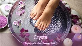  Presentation with female pelvic anatomy - Beautiful presentation theme featuring female feet at spa pedicure backdrop and a violet colored foreground