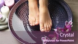  Presentation with feet - Cool new presentation with female feet at spa pedicure backdrop and a tawny brown colored foreground