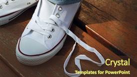  Presentation with feet - Beautiful slide deck featuring female feet in gum shoes backdrop and a tawny brown colored foreground