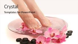  Presentation with feet - PPT layouts with female feet in spa bowl background and a lemonade colored foreground