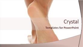  Presentation with feet - Presentation having foot care - female feet isolated on white background and a lemonade colored foreground