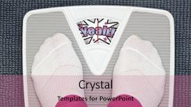  Presentation with bathroom - Presentation theme having female feet on funny bathroom background and a coral colored foreground