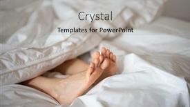  Presentation with feet - Presentation consisting of female-feet-peeking-out background and a light gray colored foreground