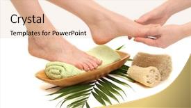  Presentation with foot massage - PPT layouts having conceptual image of feng shui background and a  colored foreground.